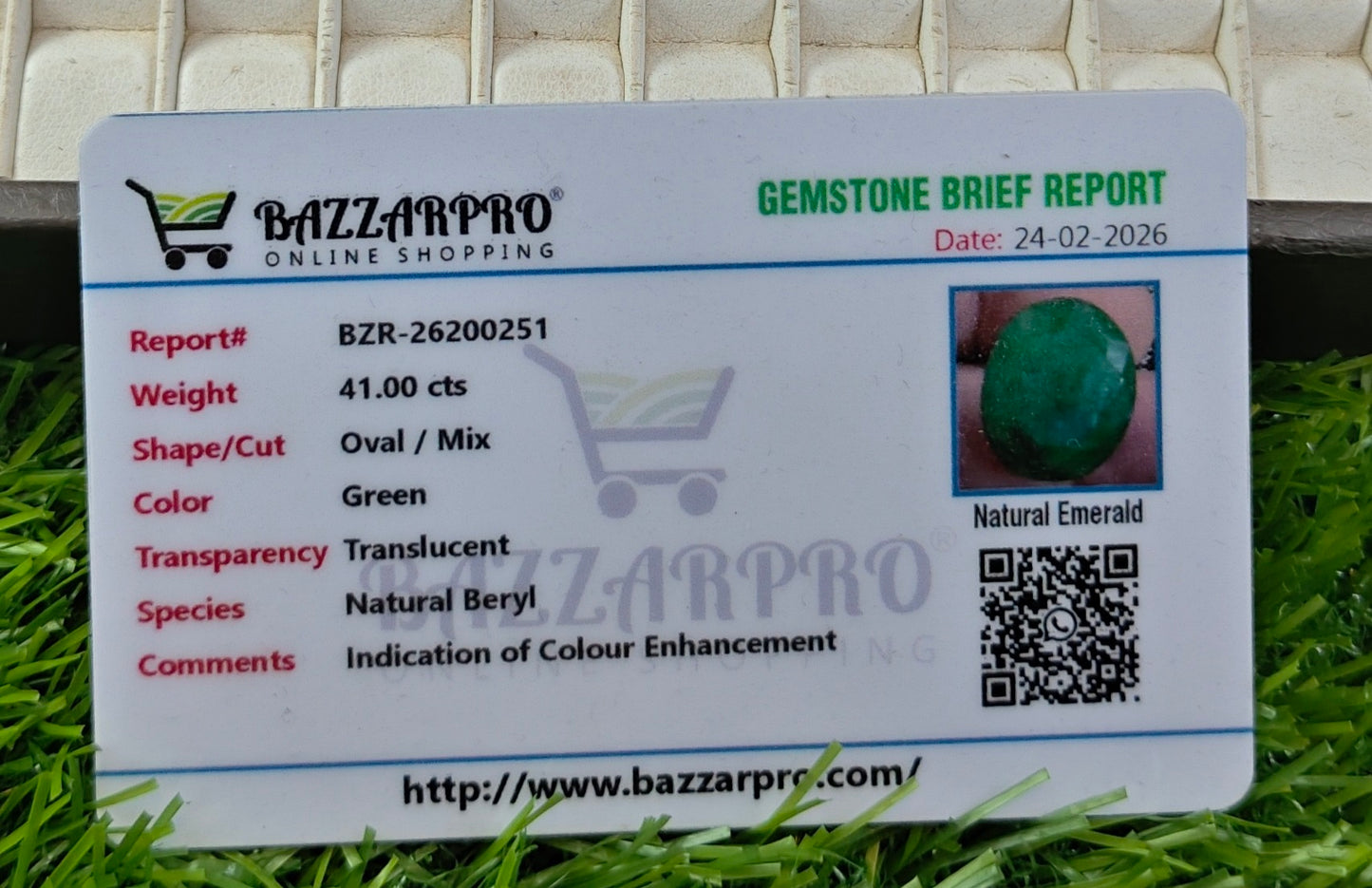 Premium Quality Zambian Zamurd With Lab Certifice