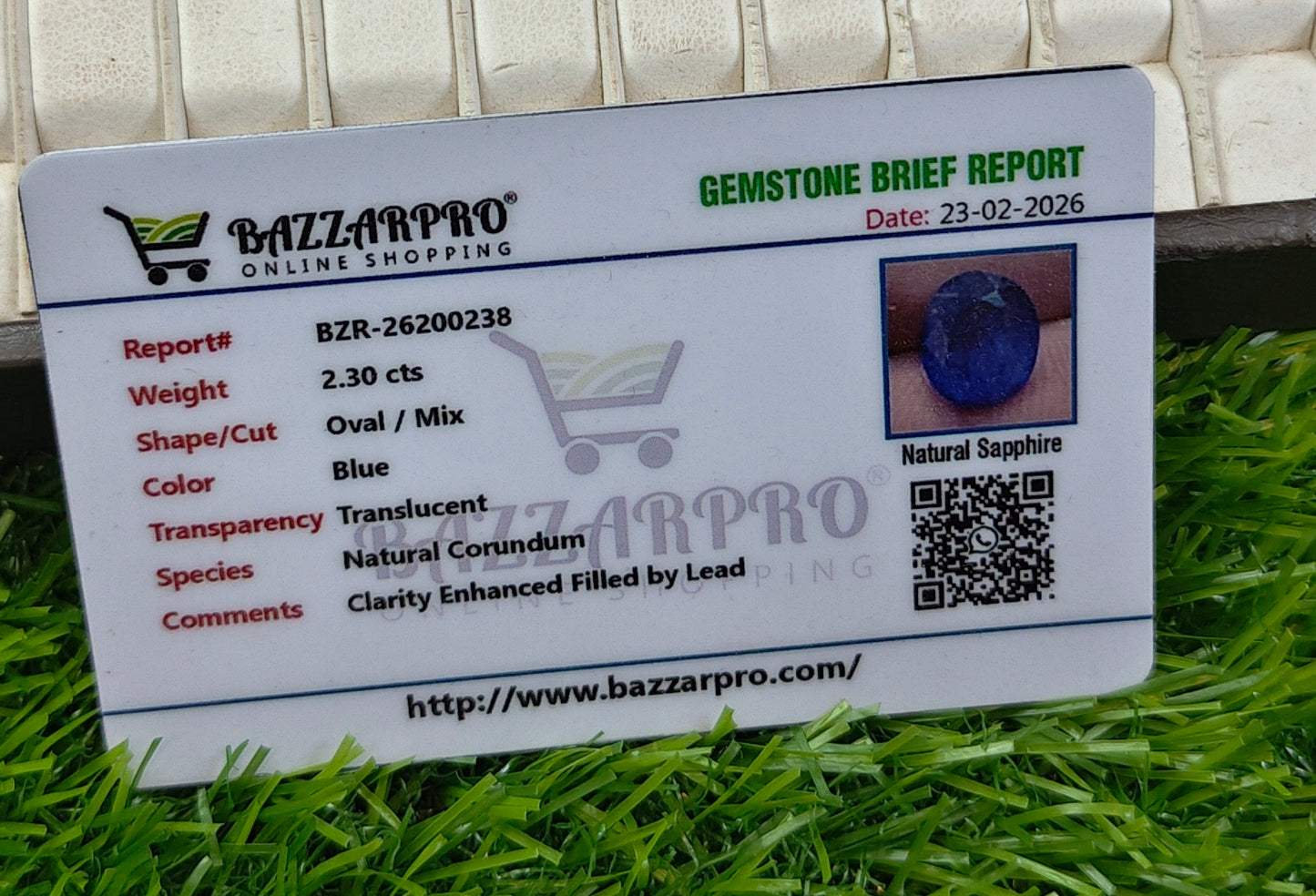 Premium Quality African Neelam With Lab Certificte