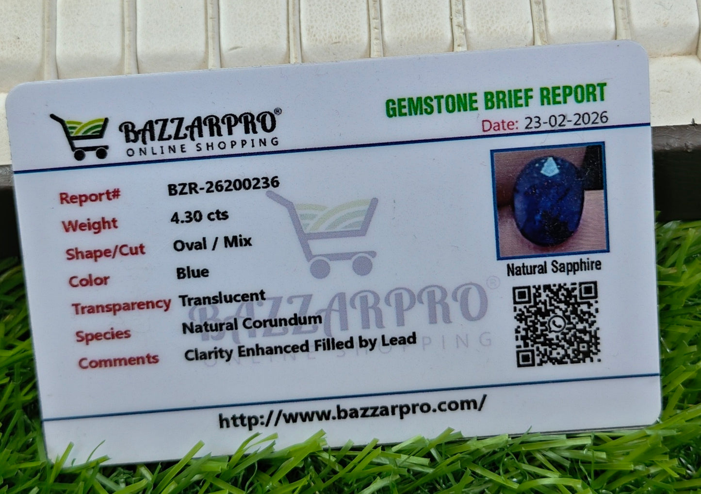 Premium Quality Neelam With Lab Certificte