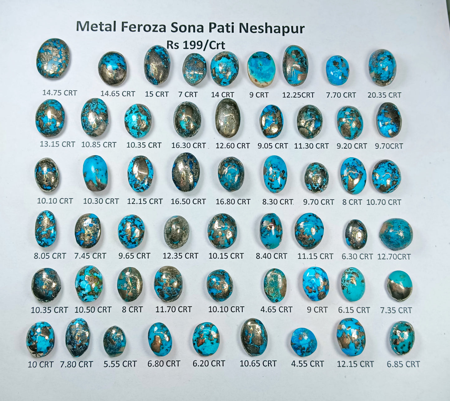 Turquoise(Feroza Nesha Puri Sona Patti-Gold Metals)