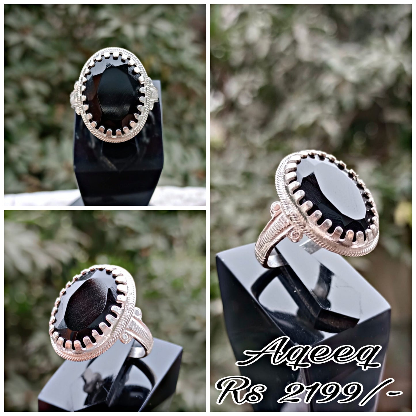 Black Aqeeq Ring