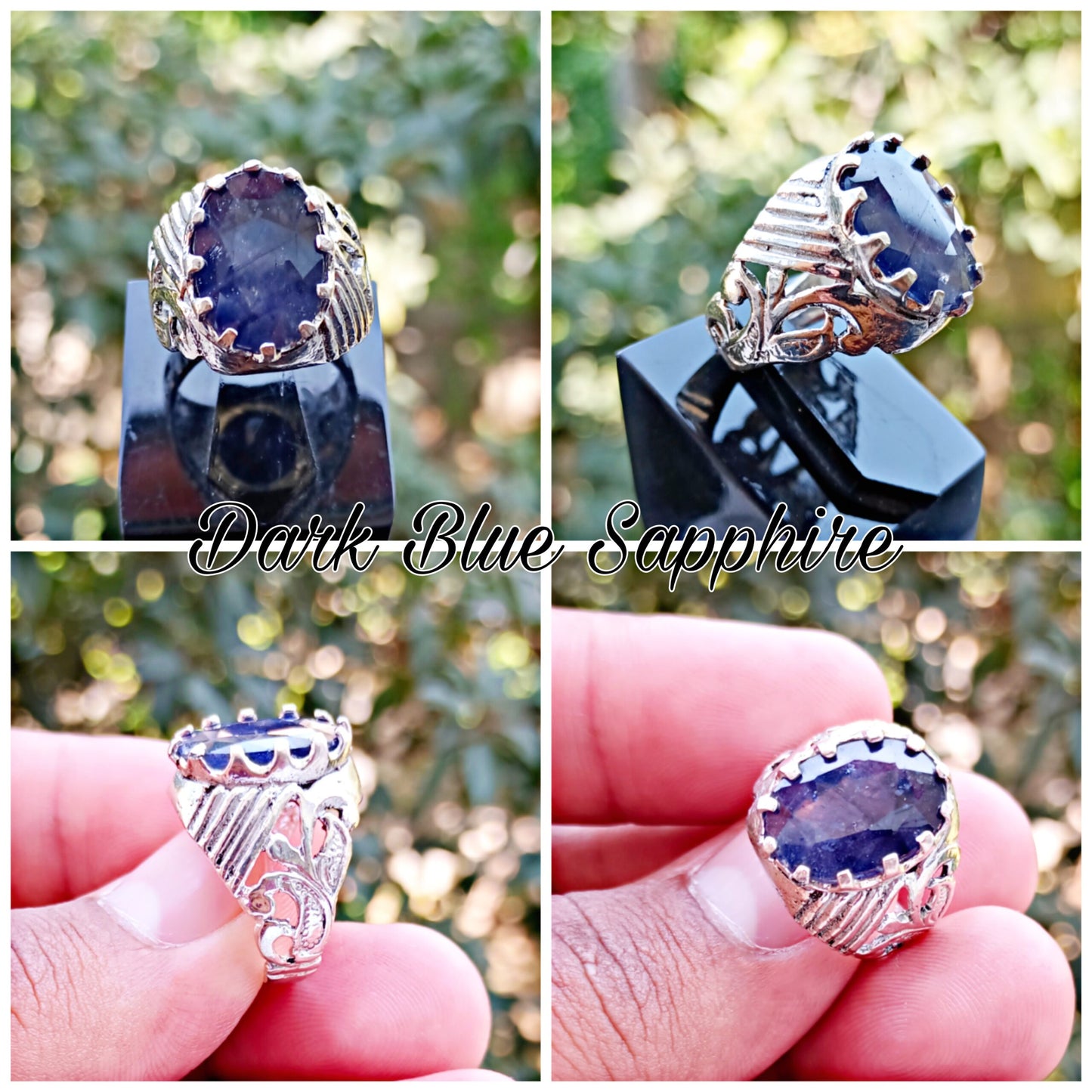 Dark Blue Sapphire Ring