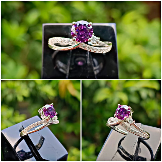 Purple Zircon Ring For Ladies