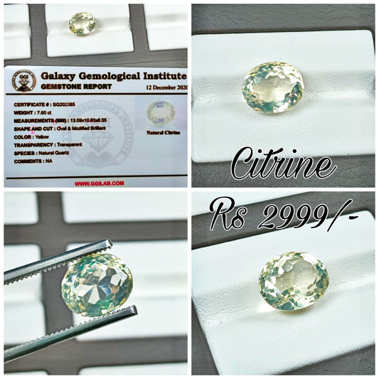 Citrine With Lab Certificate