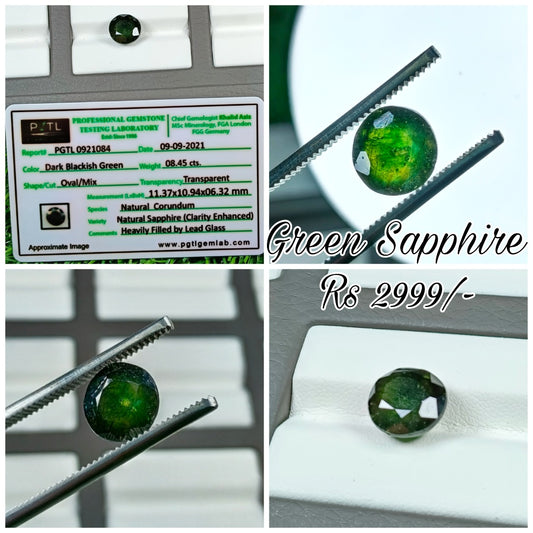 Green Sapphire With Lab Certificate
