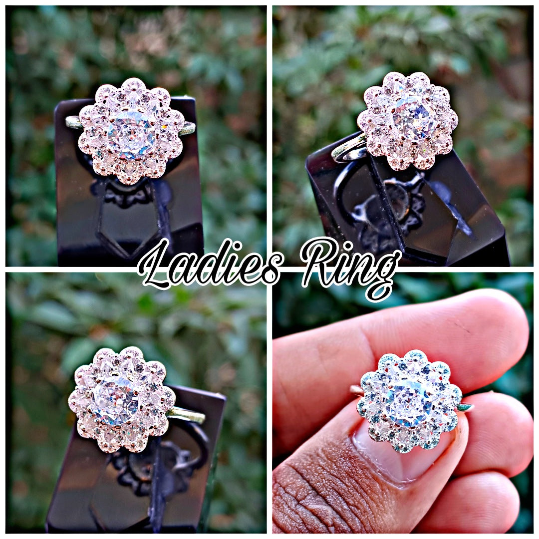 White Zircon Ladies Ring