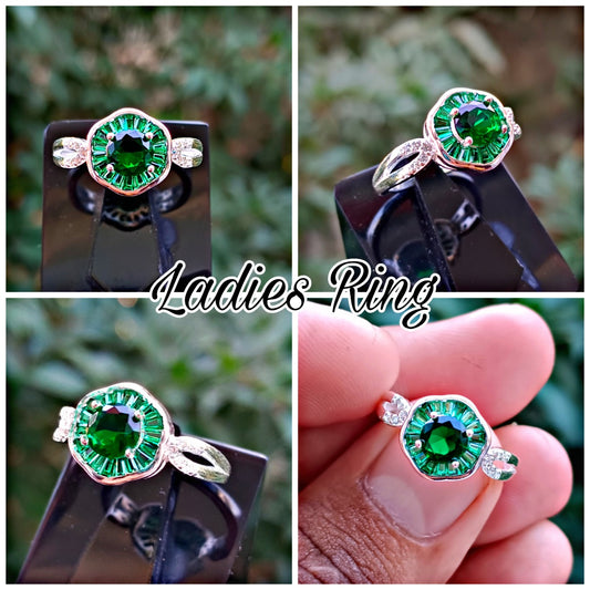 Green Zircon Ladies Ring