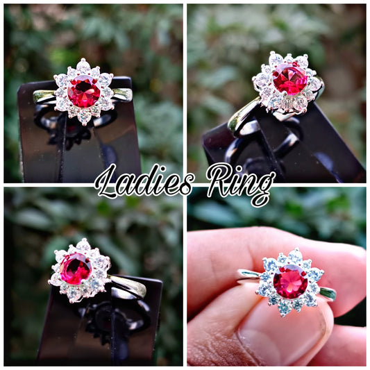 Red Zircon Ladies Ring