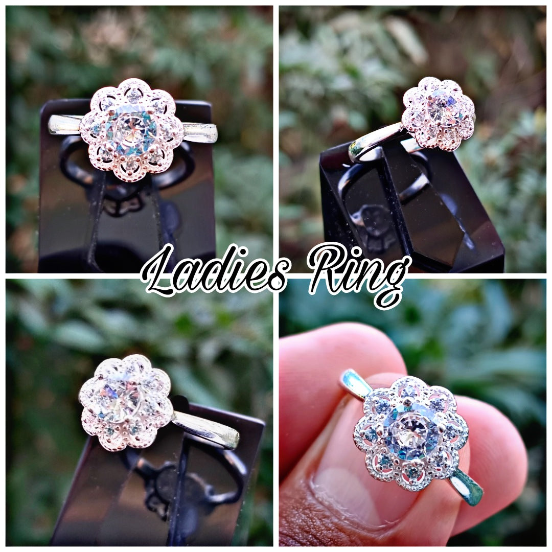 White Zircon Ladies Ring