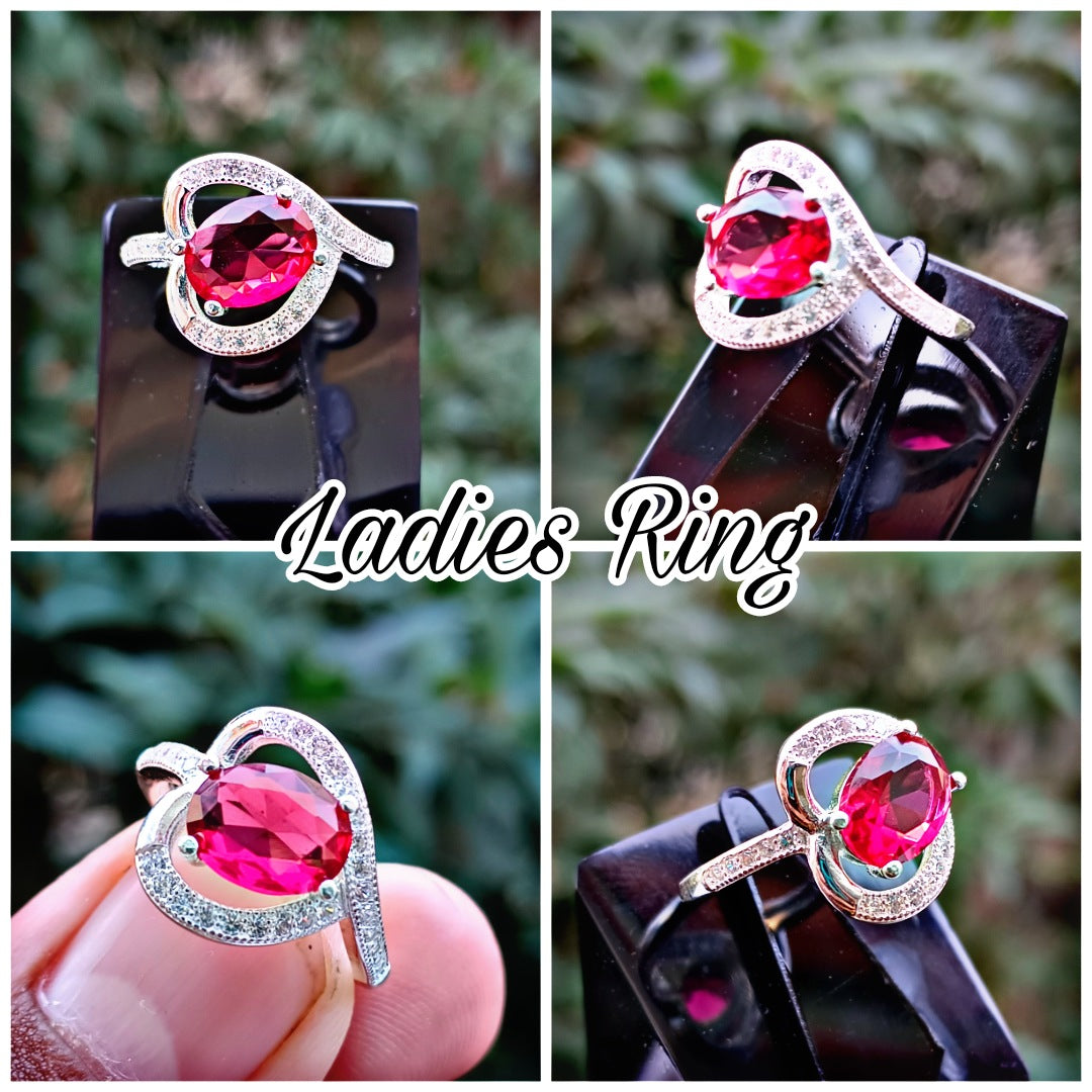 Red Zircon Ladies Ring