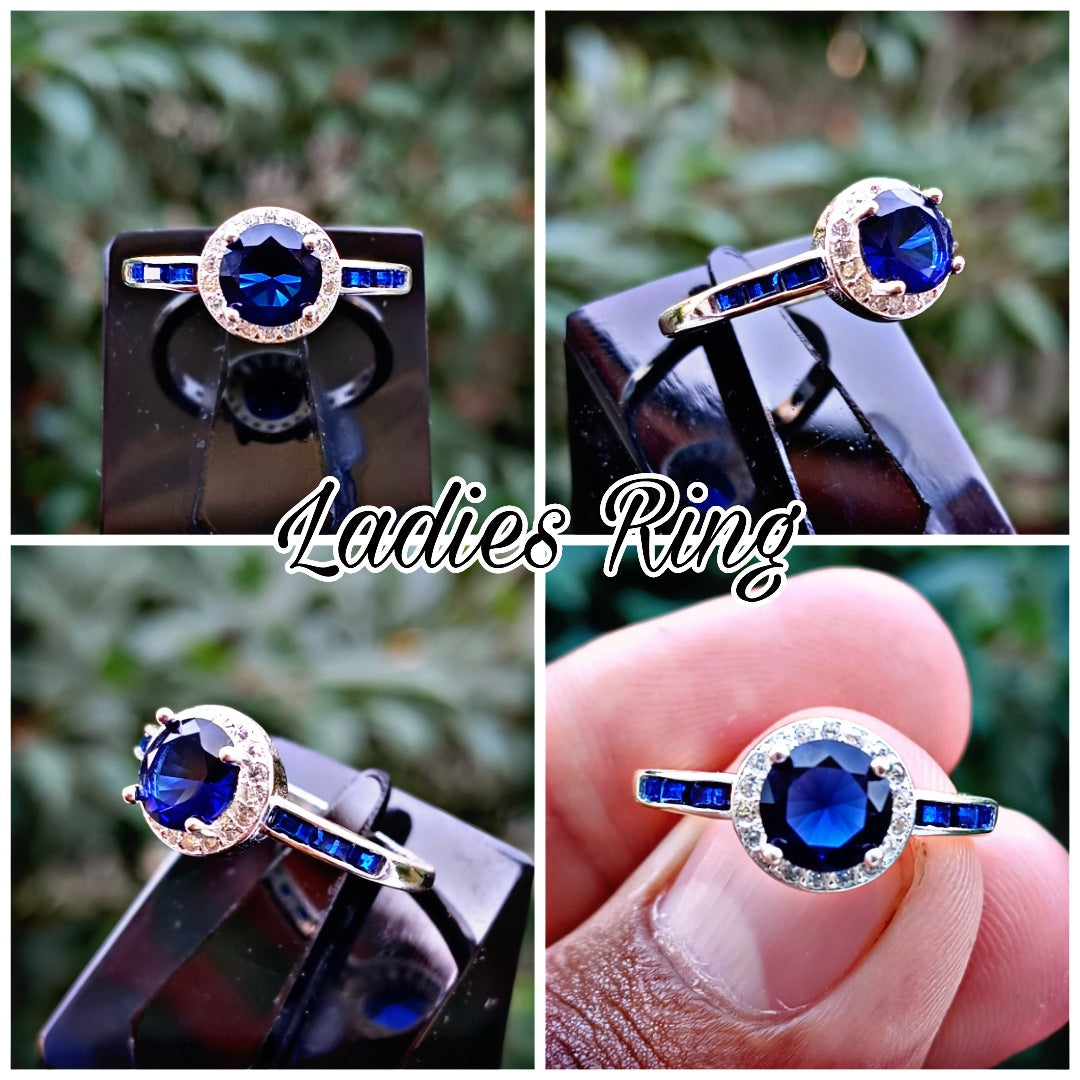 Blue Color Zircon Ladies Ring