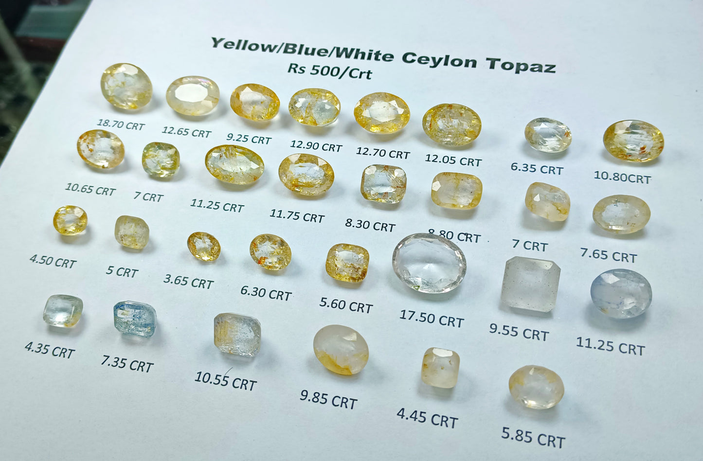 Yellow/Blue/White (Ceylon Topaz)