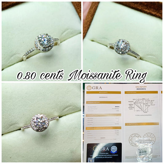 0.80 Cents Moissanite ring ( GRA certified)