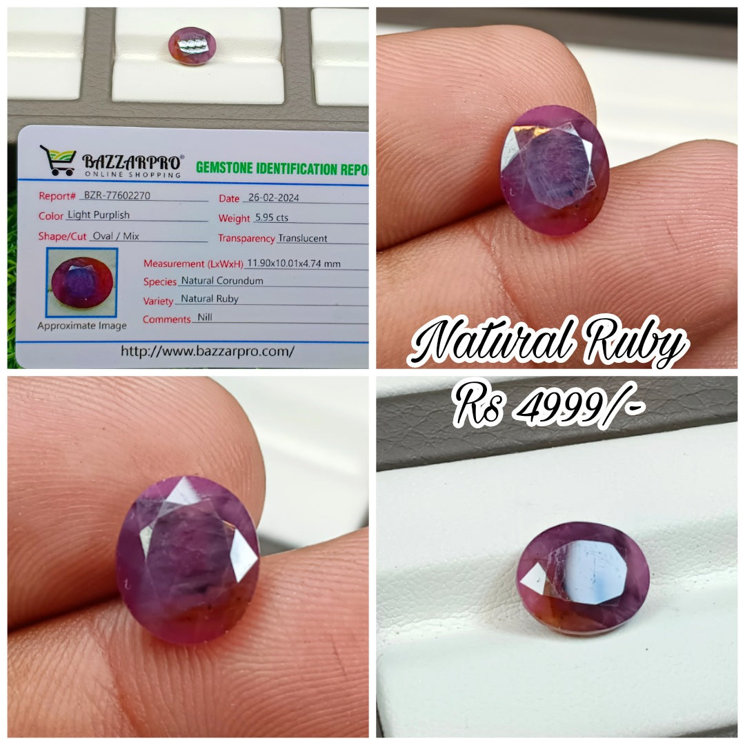 Natural Ruby With Lab Certificate