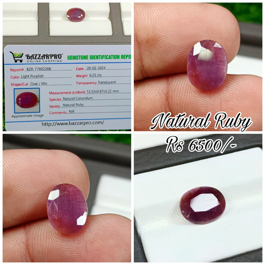 Natural Ruby With Lab Certificate