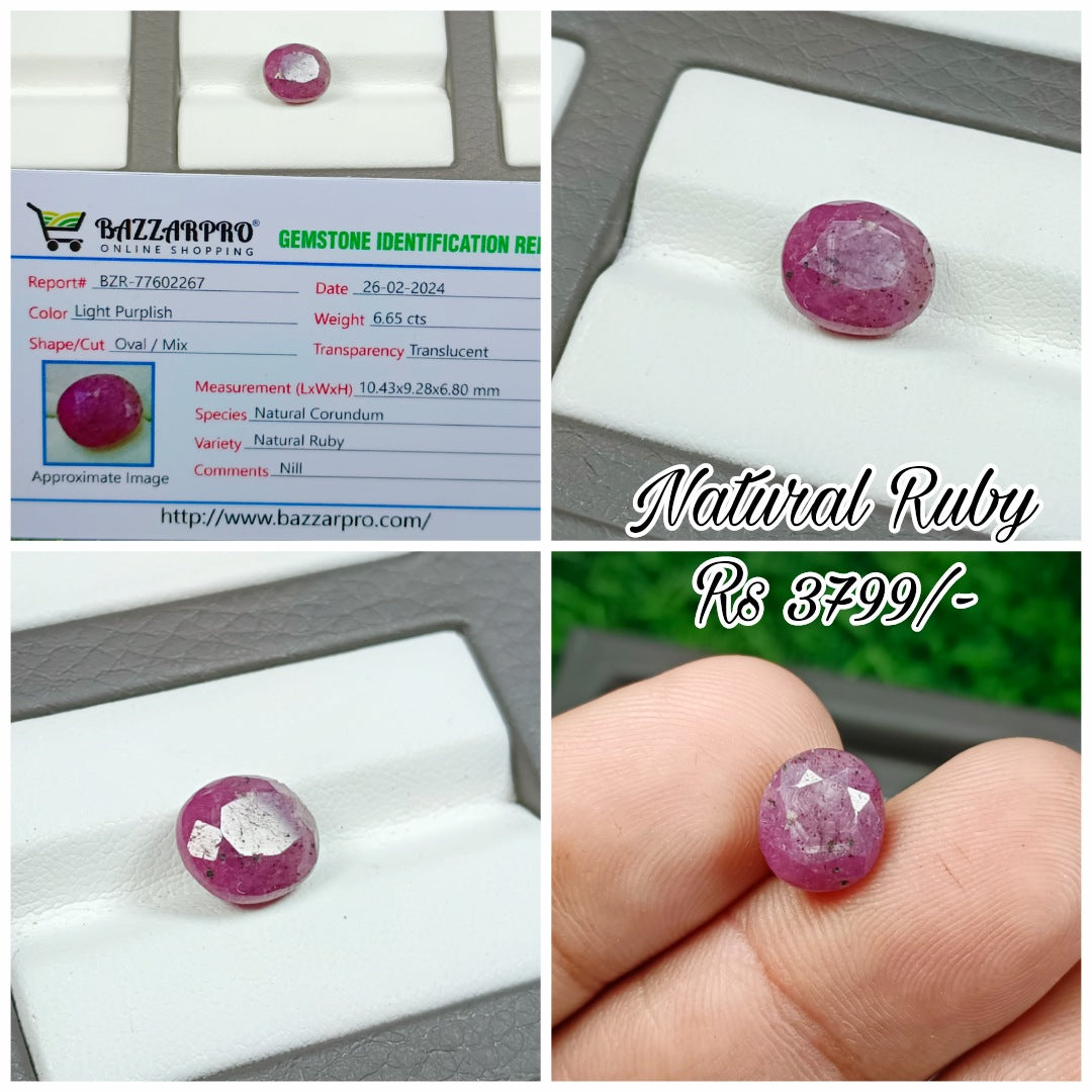 Natural Ruby With Lab Certificate