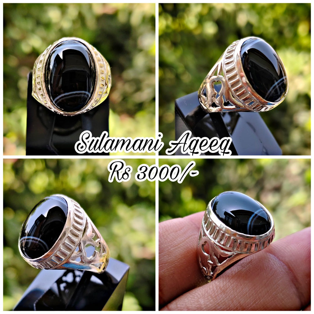 Original Sulemani Aqeeq Ring for Mens