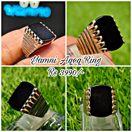 Black Yamni Aqeeq Ring