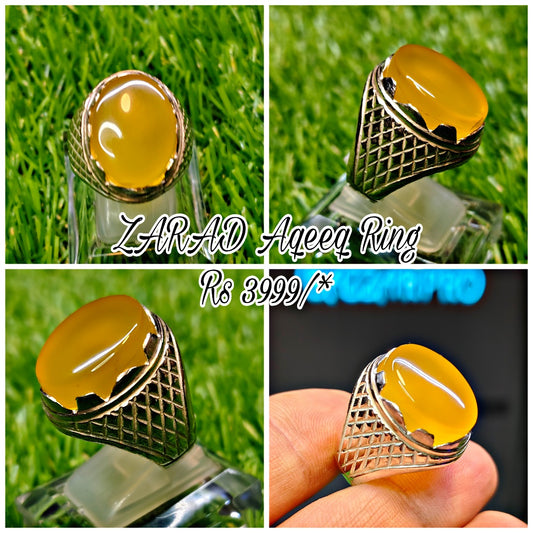 Natural Zarad Aqeeq Ring