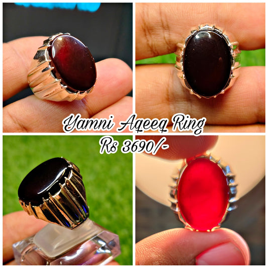 Natural Yamni Aqeeq Ring