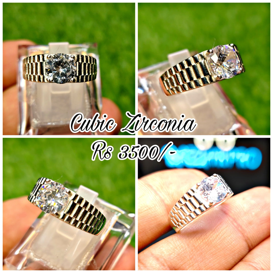 Natural Cubic Zirconia Ring