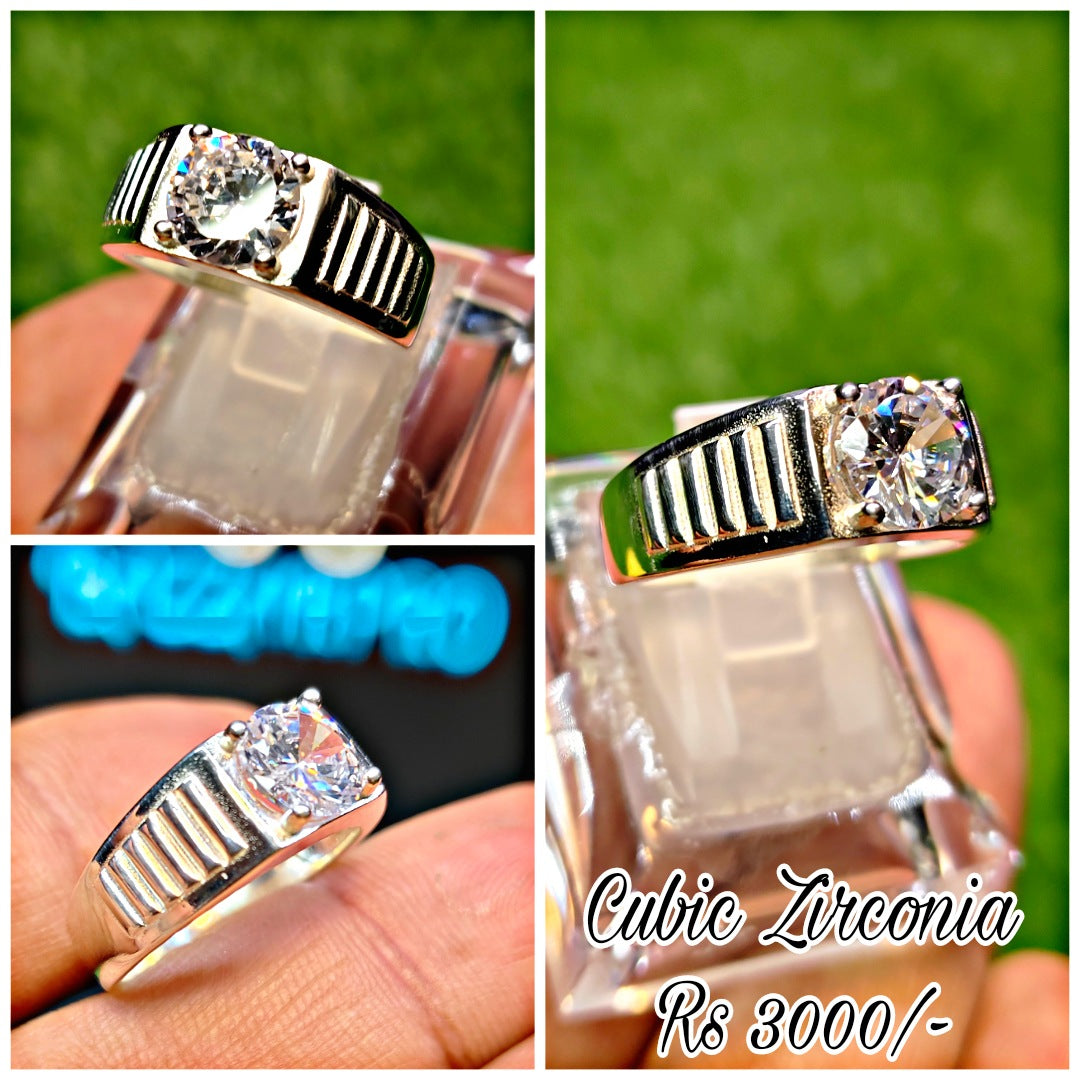 Natural Cubic Zirconia Ring