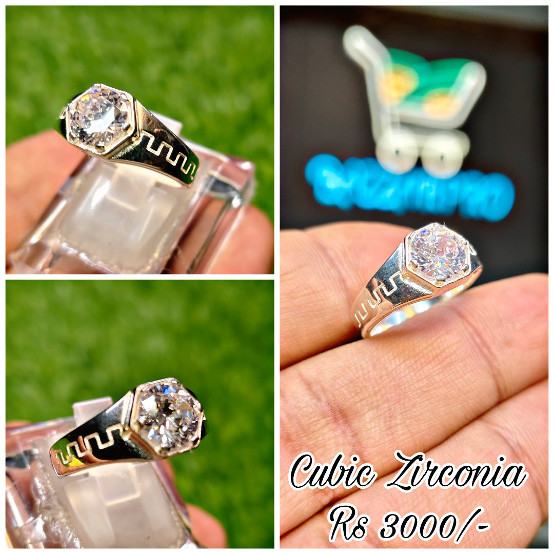 Natural Cubic Zirconia  Ring