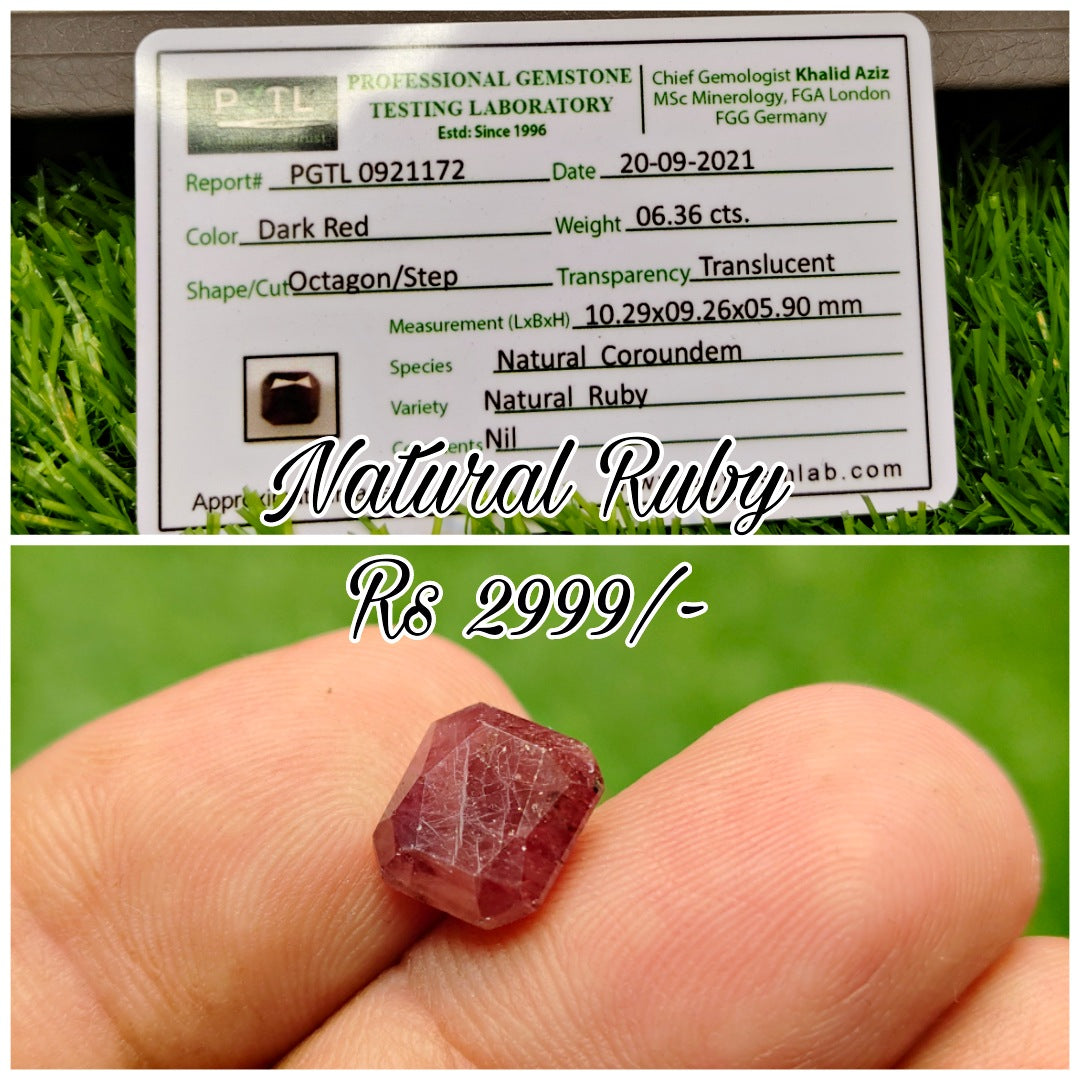 Natural Ruby With Lab Certificate