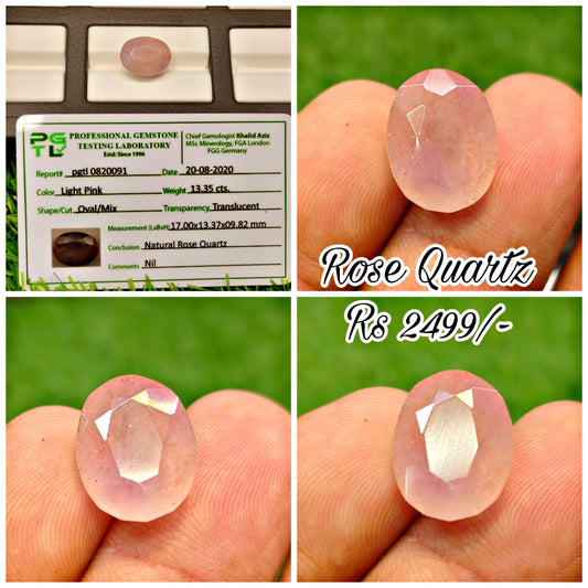 Natural Rose Quartz With Lab Certificate