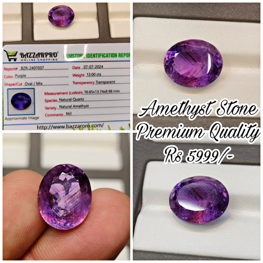 Natural Preimum Quality Amethyst With Lab Certificate