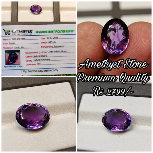 Natural Premium Quality Amethyst With Lab Certificate