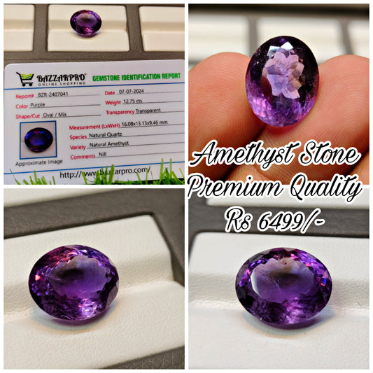 Natural Premium Quality Amethyst With Lab Certificate