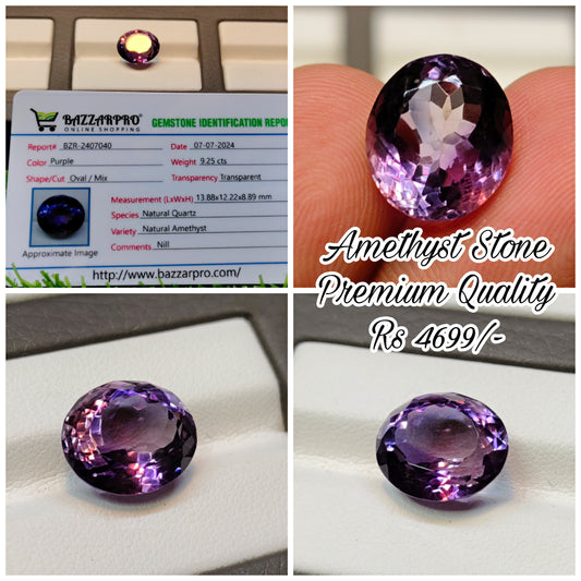 Natural Premium Quality Amethyst With Lab Certificate