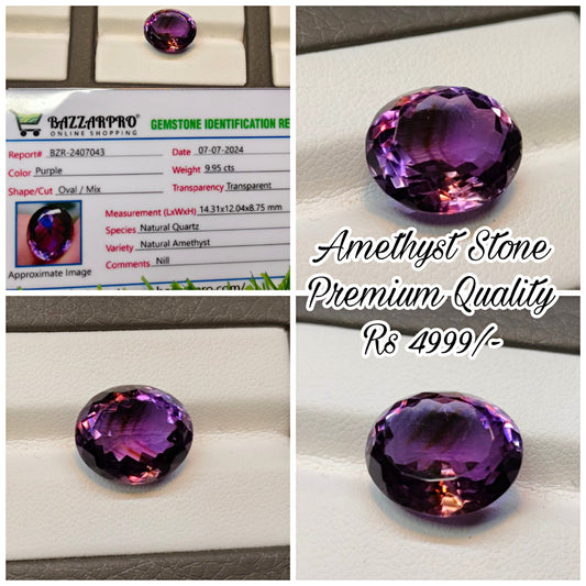 Natural Premium Quality Amethyst With Lab Certificate