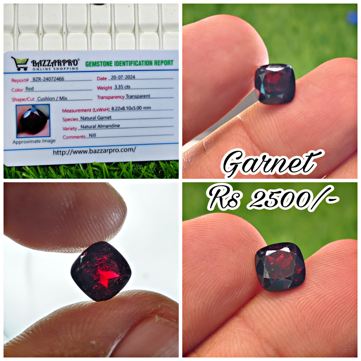 Natural Garnet With Lab Certificate