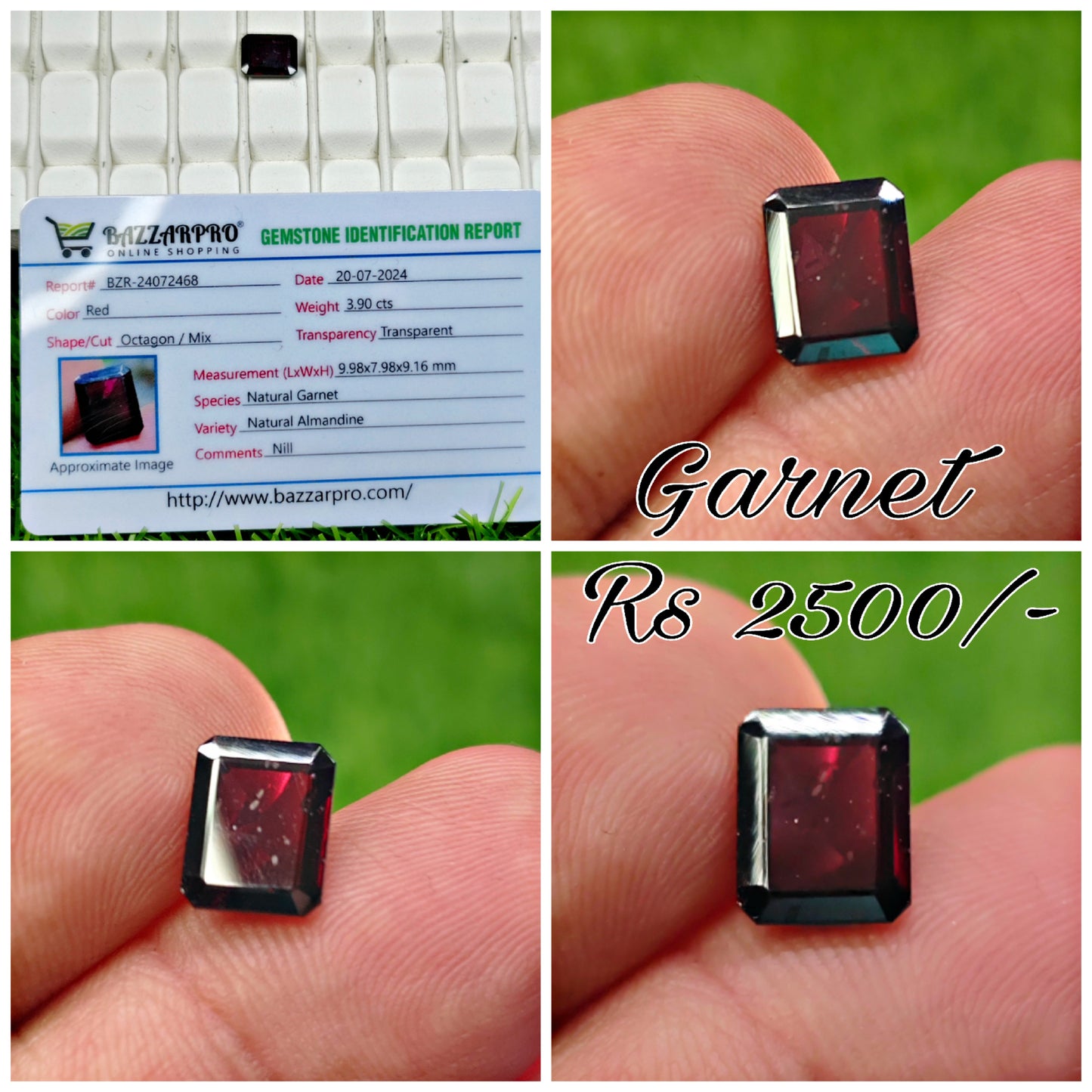 Natural Garnet With Lab Certificate