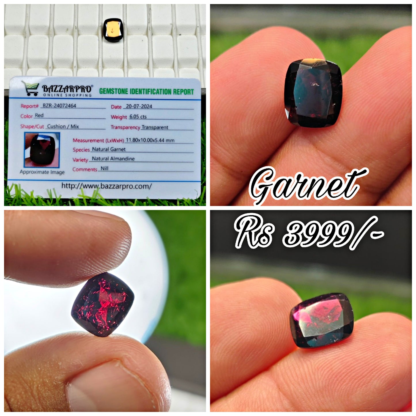 Natural Garnet With Lab Certificate