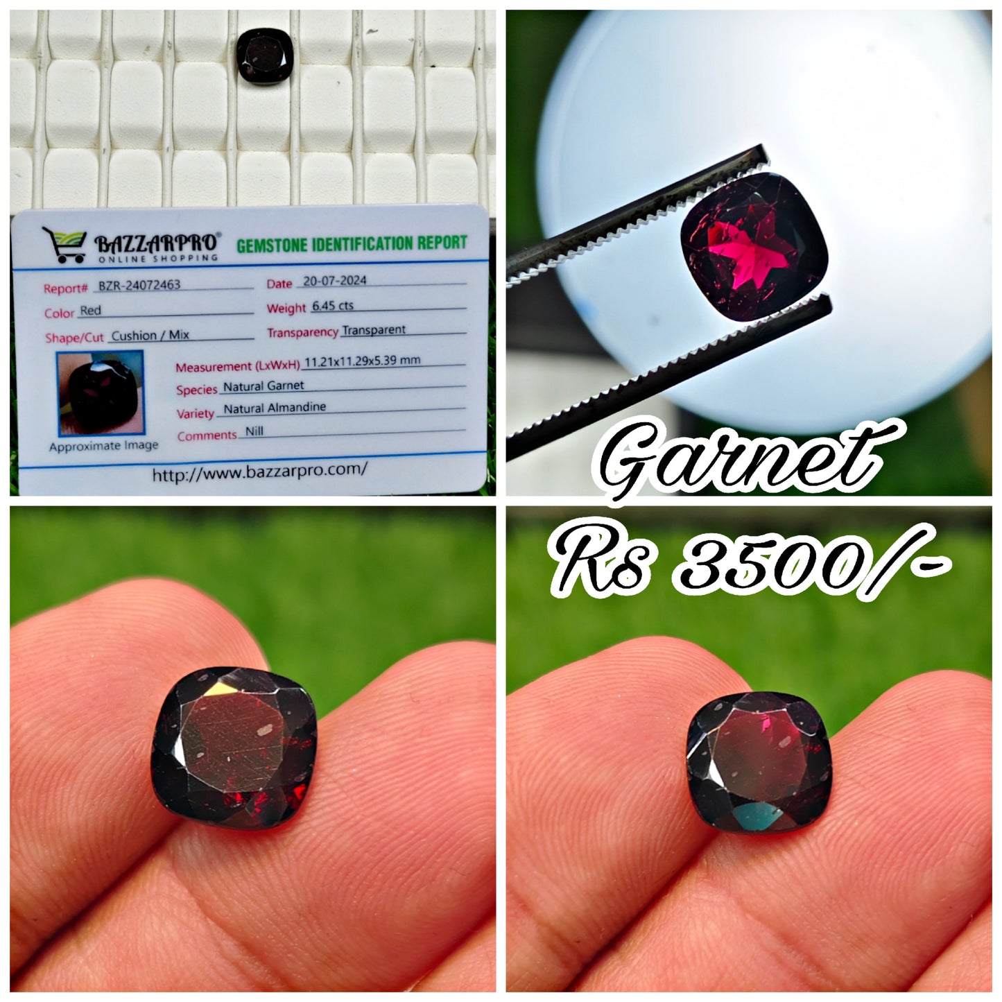 Natural Garnet With Lab Certificate