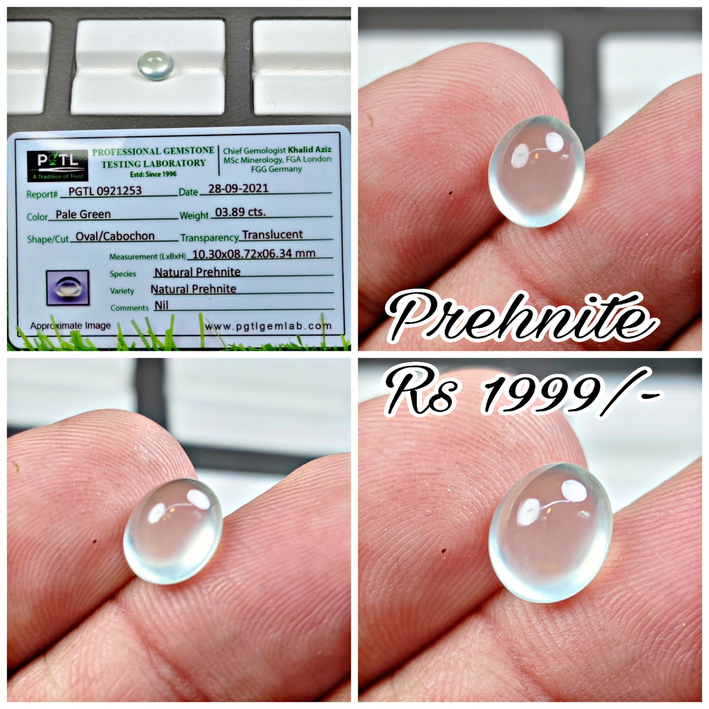 Natural Prehnite With Lab Certificate