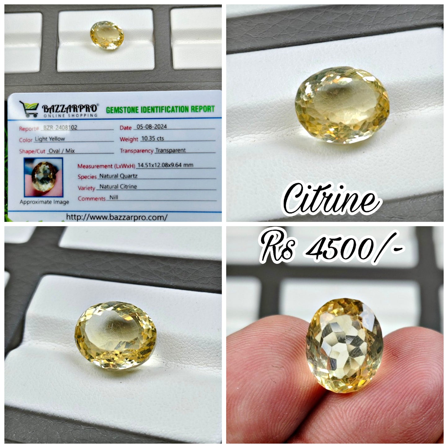 Natural Citrine With Lab Certificate