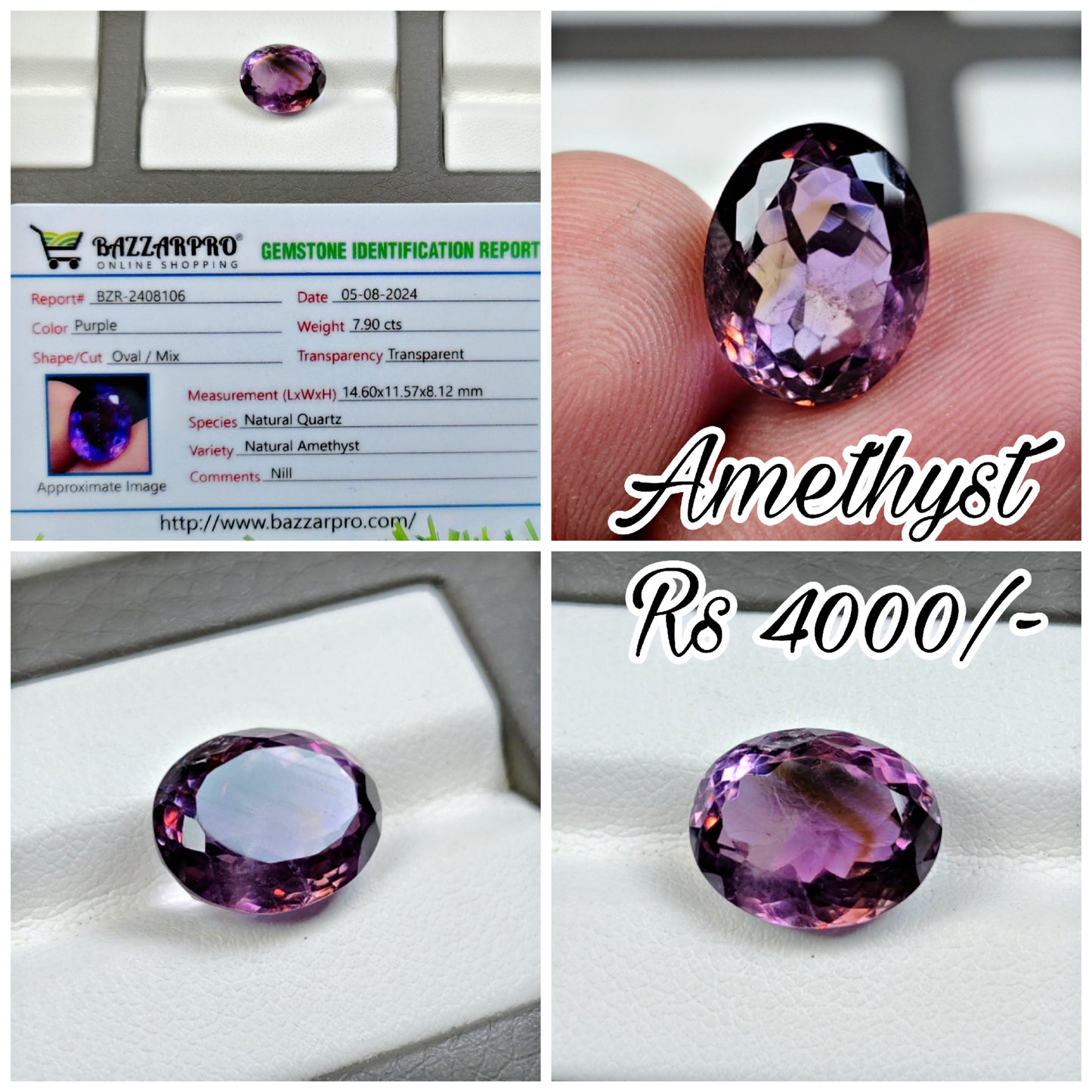 Natural Amethyst With Lab Certificate