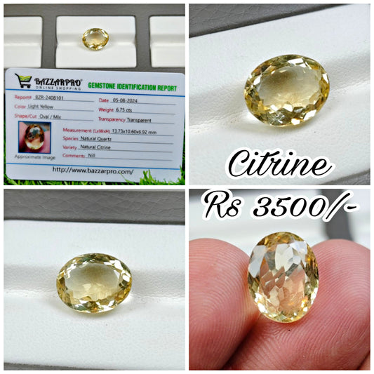 Natural Citrine With Lab Certificate