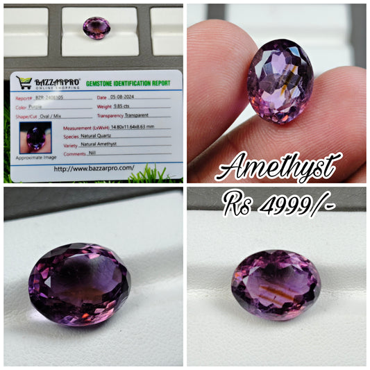 Natural Amethyst With Lab Certificate