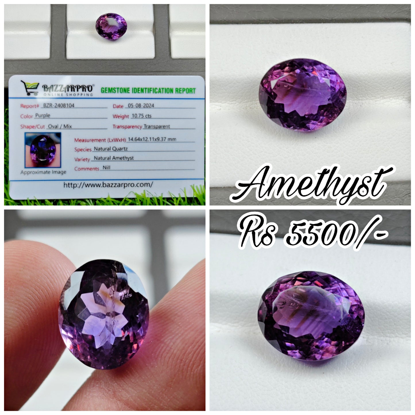 Natural Amethyst With Lab Certificate