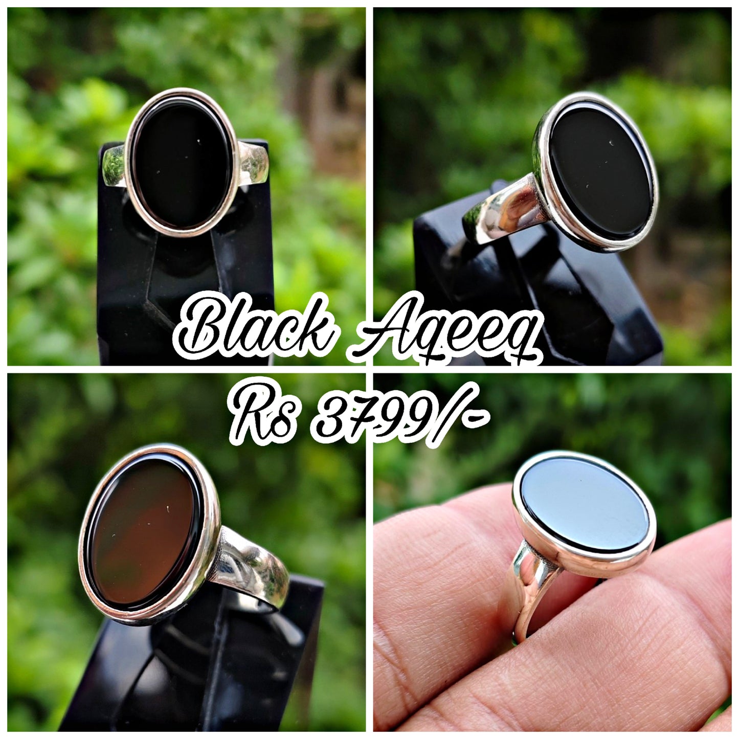 Black Aqeeq Turkish Ring For Men (Best for Gift)