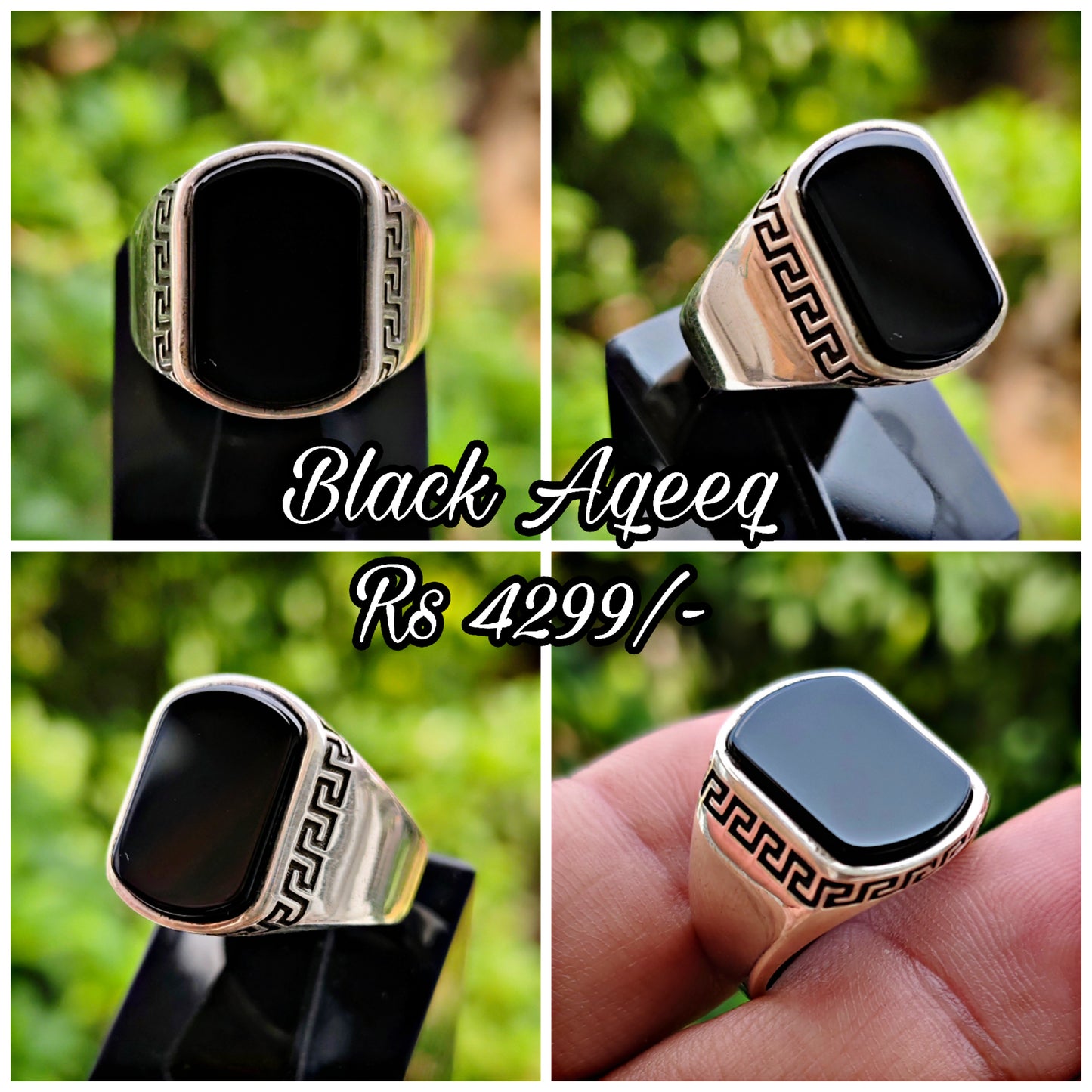 Black Aqeeq Turkish Ring For Men (Best for Gift)