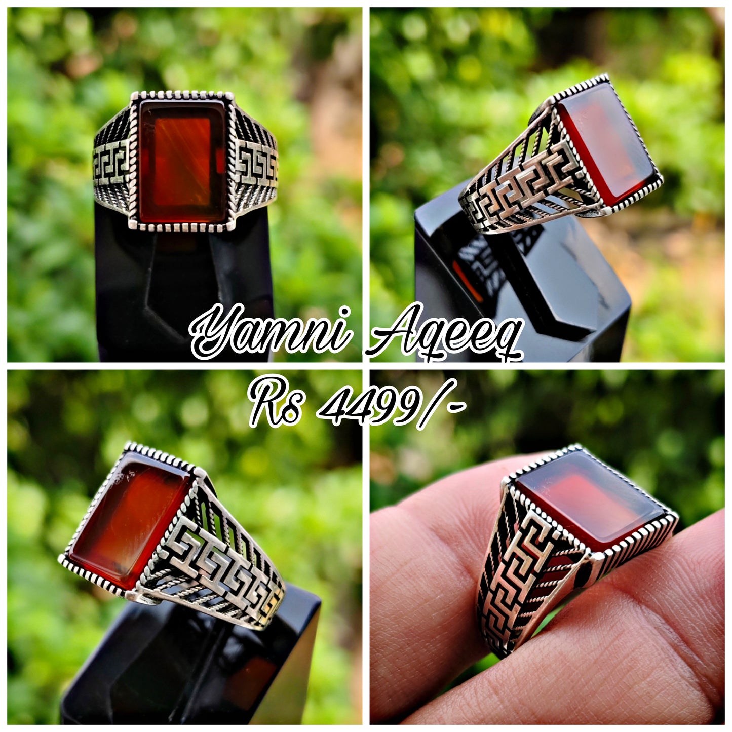 Black Yamni Aqeeq Turkish Ring For Men (Best for Gift)