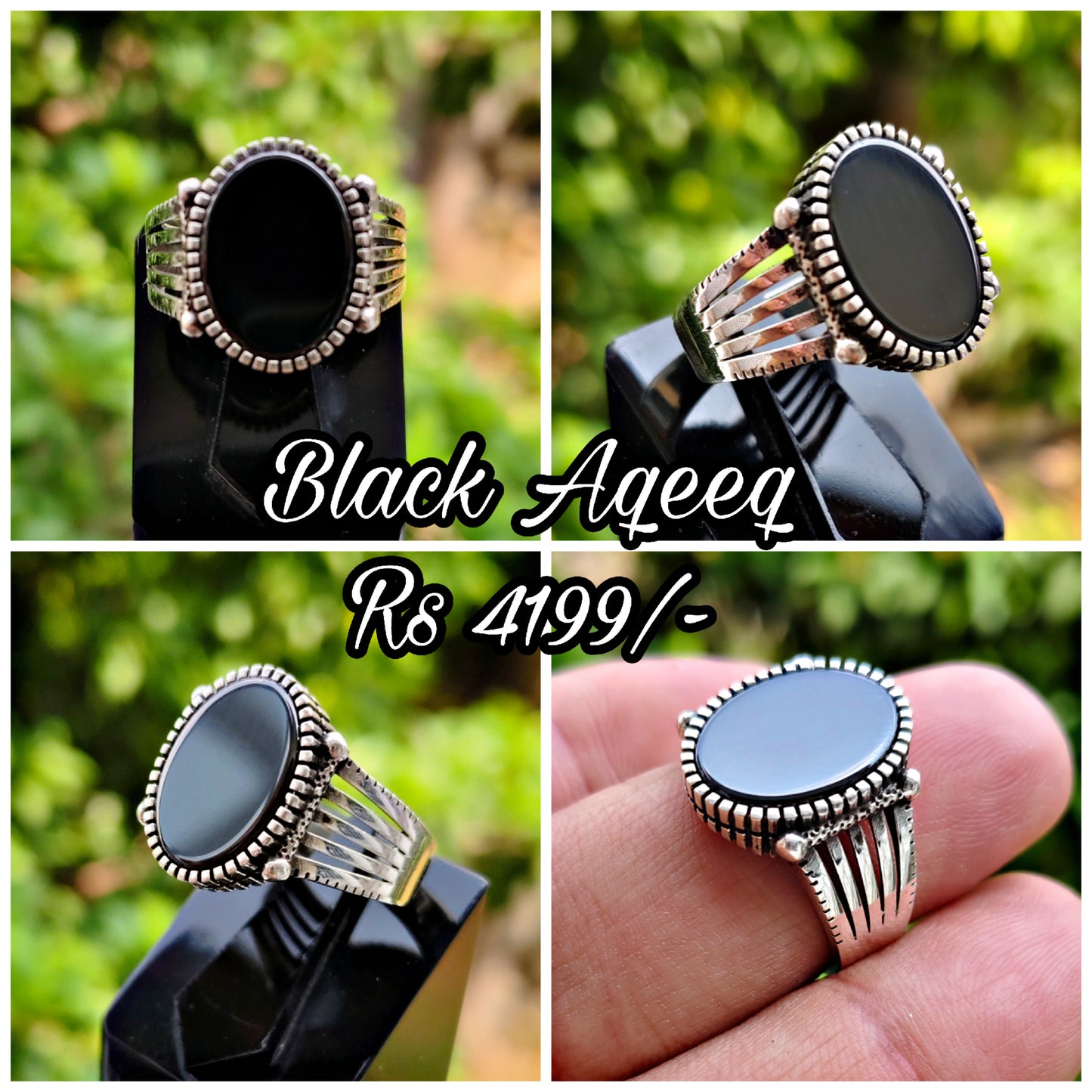 Black Aqeeq Turkish Ring For Men (Best for Gift)