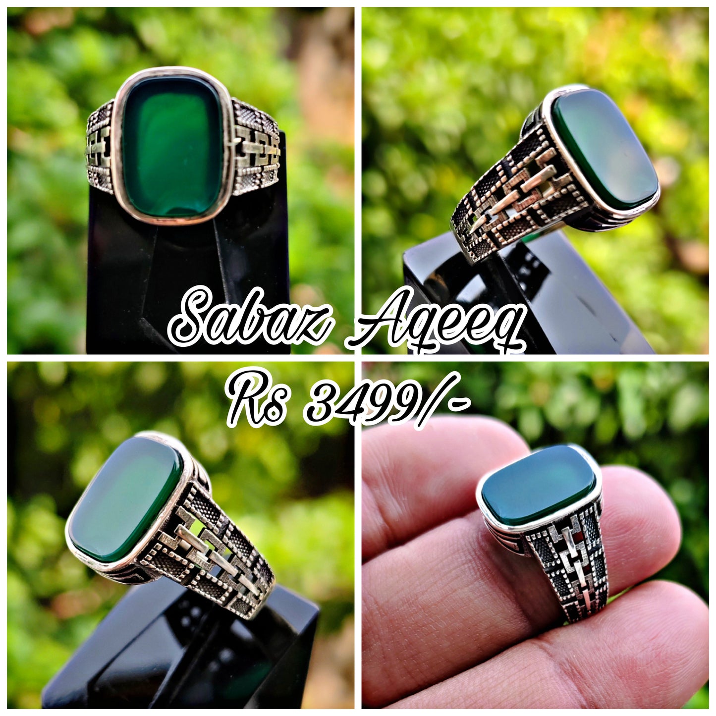 Sabaz Aqeeq Turkish Ring For Men (Best for Gift)