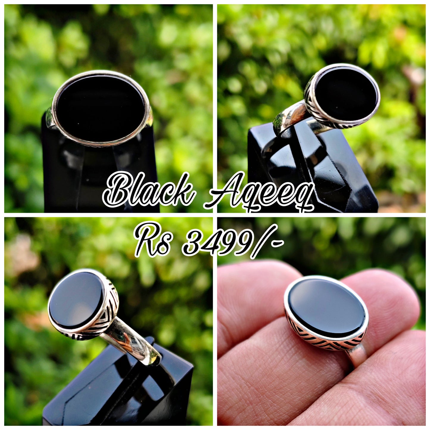 Black Aqeeq Turkish Ring For Men (Best for Gift)